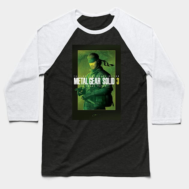 Metal Gear Solid 3 "Naked Snake" Poster Baseball T-Shirt by Jamieferrato19